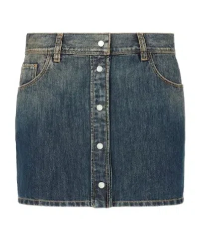 Fendi Blue Washed Denim Short Skirt