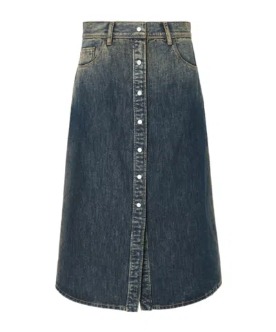 Fendi Blue Washed Denim Skirt