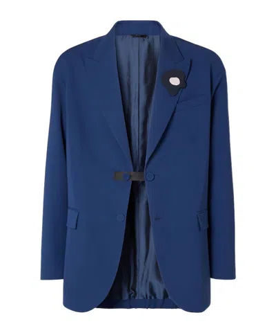 Fendi Blue Wool Gabardine Blazer