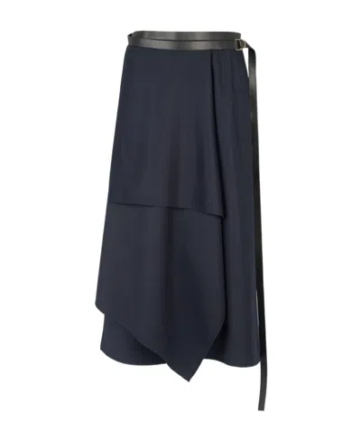 Fendi Blue Wool Skirt