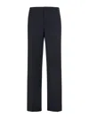 Fendi Night Blue Virgin Wool Trousers In Blue