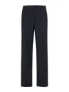 Fendi Night Blue Virgin Wool Trousers In Blue