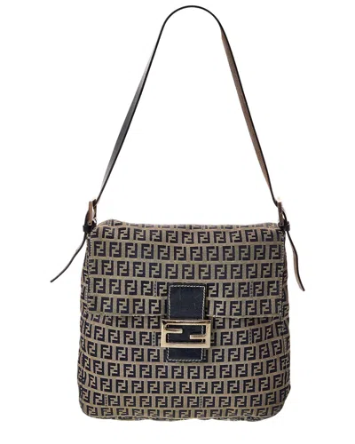 Fendi Blue Zucca-print Canvas Mamma Baguette (auth