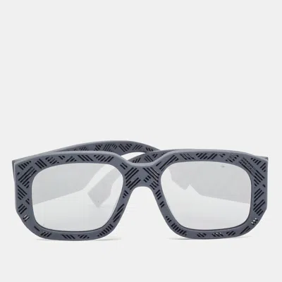 Pre-owned Fendi Blue/grey Mirrored Fe 40113i Shadow Square Sunglasses