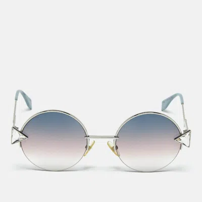 Pre-owned Fendi Blue/pink Gradient Ff024 Round Sunglasses