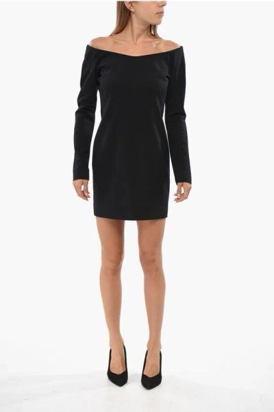 Fendi Bodycon Dress With Boat Neckline In Black