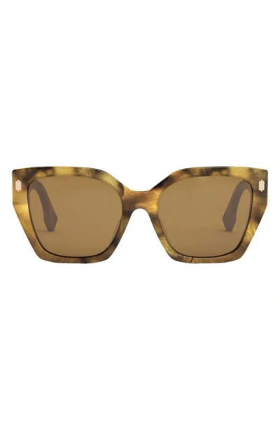 Fendi ' Bold 54mm Geometric Sunglasses In Green
