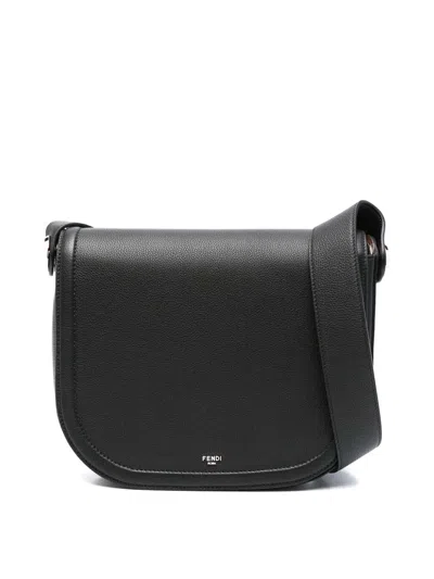 Fendi Leather Bag In Black
