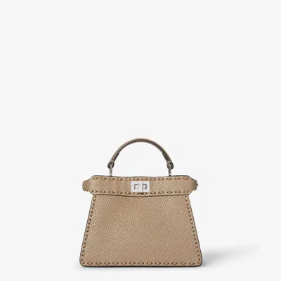 Fendi Bolso Peekaboo Taupe Detalles Plateados In Neutral