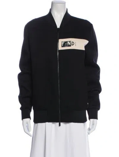 Pre-owned Fendi Bomber Jacket In Black