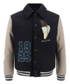 Fendi College-style Bomber Jacket In Blue