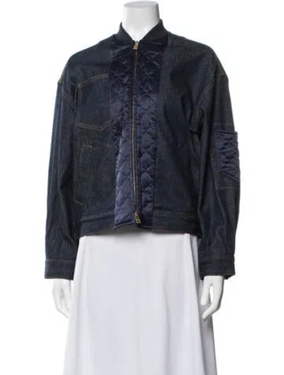 Pre-owned Fendi Bomber Jacket In Blue