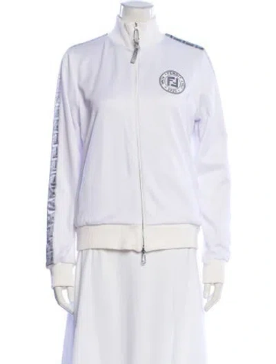 Pre-owned Fendi Bomber Jacket In White