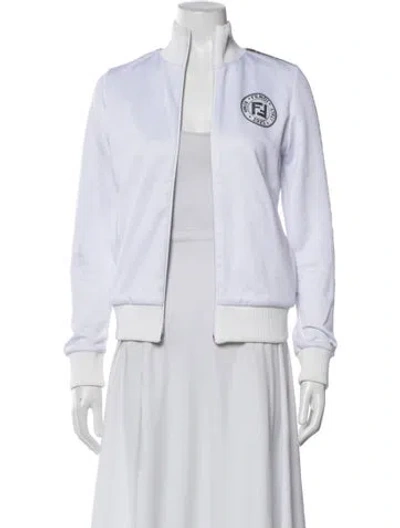 Pre-owned Fendi Bomber Jacket In White