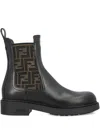 Fendi Leather Ankle Boots In Black