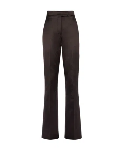 Fendi Bootcut Satin Trousers In Black