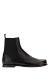 Fendi Ff Squared Nappa Leather Chelsea Boots In Black
