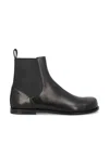 Fendi Ff Squared Nappa Leather Chelsea Boots In Black
