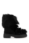 Fendi Chic Fur And Suede Ankle Boots In Black