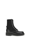 Fendi Black Calf Leather Bos Taurus Lace-up Boots In Multi