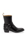 Fendi Black Leather Ankle Boots In Black