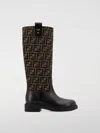 Fendi Women Embroidered Jacquard Filo Boots In Black