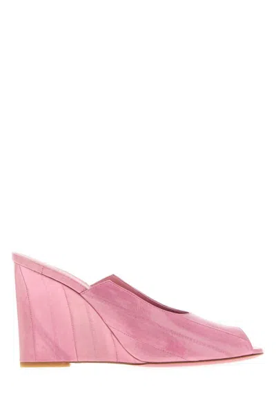Fendi Show Genuine Eel Wedge Mule In Pink