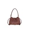Fendi Bordeaux Calf Leather Bos Taurus Shoulder Bag In Brown
