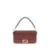 Fendi Bordeaux Calf Leather Bos Taurus Shoulder Bag In Brown