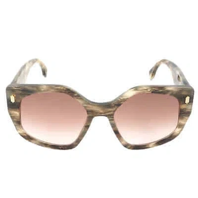 Pre-owned Fendi Bordeaux Geometric Ladies Sunglasses Fe40017i 63s 55 Fe40017i 63s 55 In Red