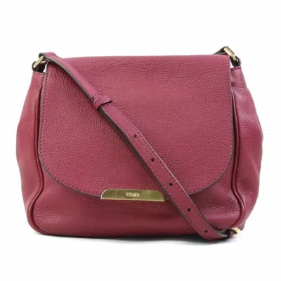 Pre-owned Fendi Bordeaux Leather Shoulder Bag () In Burgundy