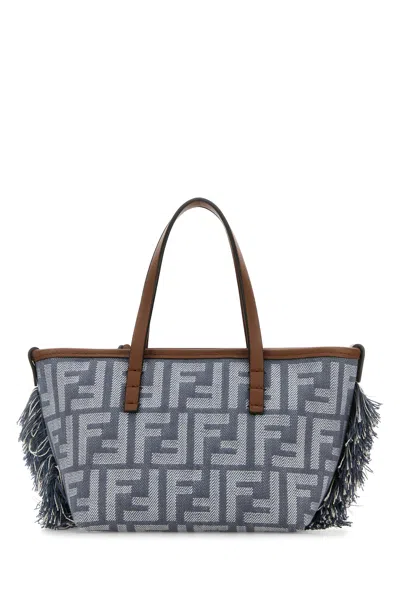 Fendi Borsa A Mano Roll Mini In Denim Ricamato Donna