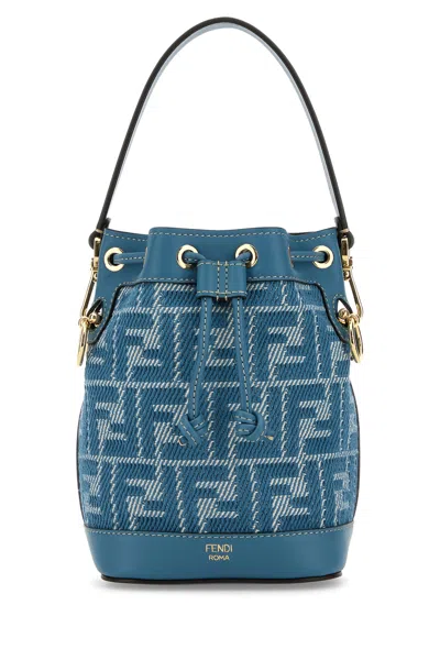 Fendi Borsa A Secchiello Mon Tresor In Tela Ricamata Donna