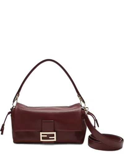 Fendi Medium Baguette Leather Shoulder Bag In Brown
