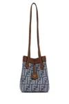 Fendi Borsa A Spalla Origami Mini In Tessuto Ricamato  Donna