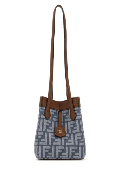 Fendi Borsa A Spalla Origami Mini In Tessuto Ricamato  Donna