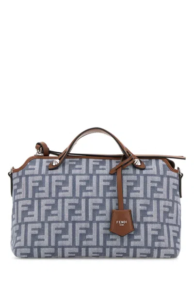 Fendi Borsa A Tracolla By The Way Media In Denim Ricamato  Donna