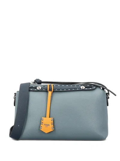 Fendi By The Way Soft Selleria Medium Bag With Macro Stitching In Blue