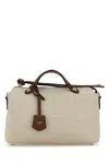 Fendi Borsa Mano By The Way Media In Tela Sabbia  Donna