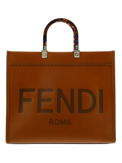 Fendi Borsa Shopper Sunshine In Burgundy