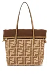 Fendi Borsa Shopping Roll Piccola In Paglia Ricamata Donna