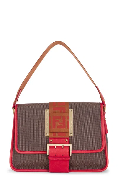 Pre-owned Fendi Borsa Tape Shoulder Bag In Red