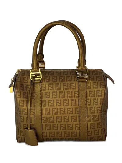 Pre-owned Fendi Boston Tote Bag In Brown