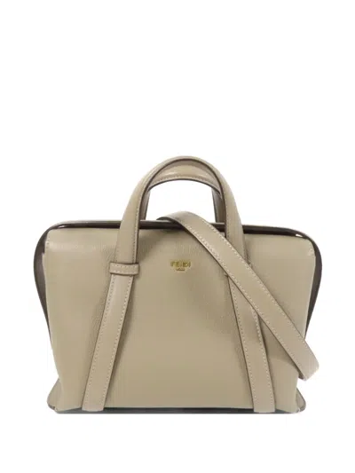 Pre-owned Fendi Boston Tote Bag In Neutral