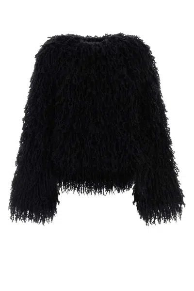 Fendi Bouclé Loop Jacket In Black