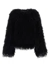 Fendi Bouclé Loop Jacket In Black