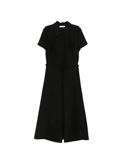 Fendi Bouclé Wool Midi Dress In Black