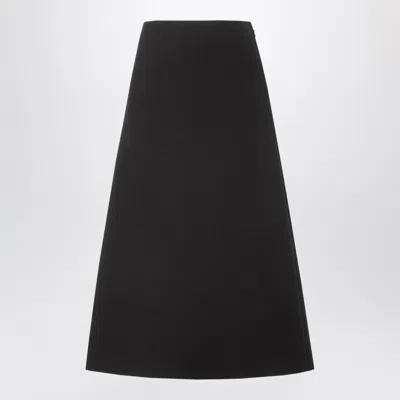 Fendi Bouclé Wool Midi Skirt In Black