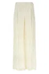 Fendi Pantalone Dalla Gamba Ampia In Seta Bianca Donna In White