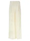 Fendi Pantalone Dalla Gamba Ampia In Seta Bianca Donna In White
